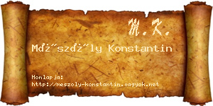 Mészöly Konstantin névjegykártya